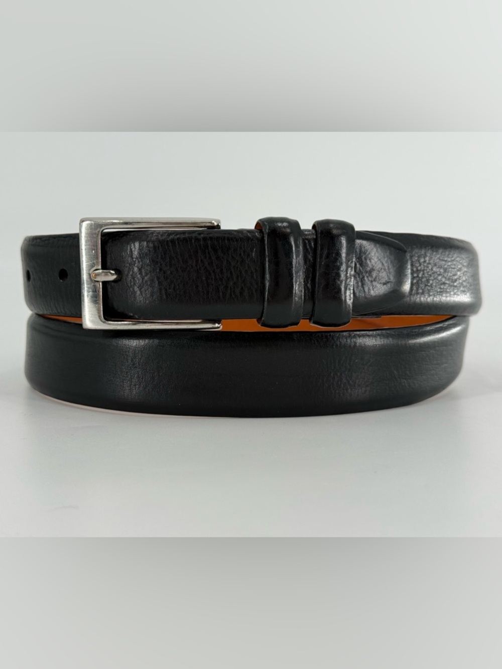 Lands’ End Black Leather Belt 38